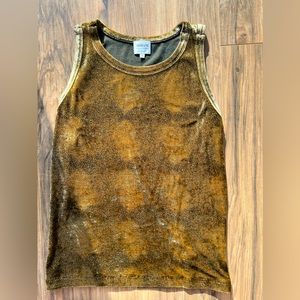 Armani Collezioni Velvety Velour Leopard Print Shell Tank Top size 8